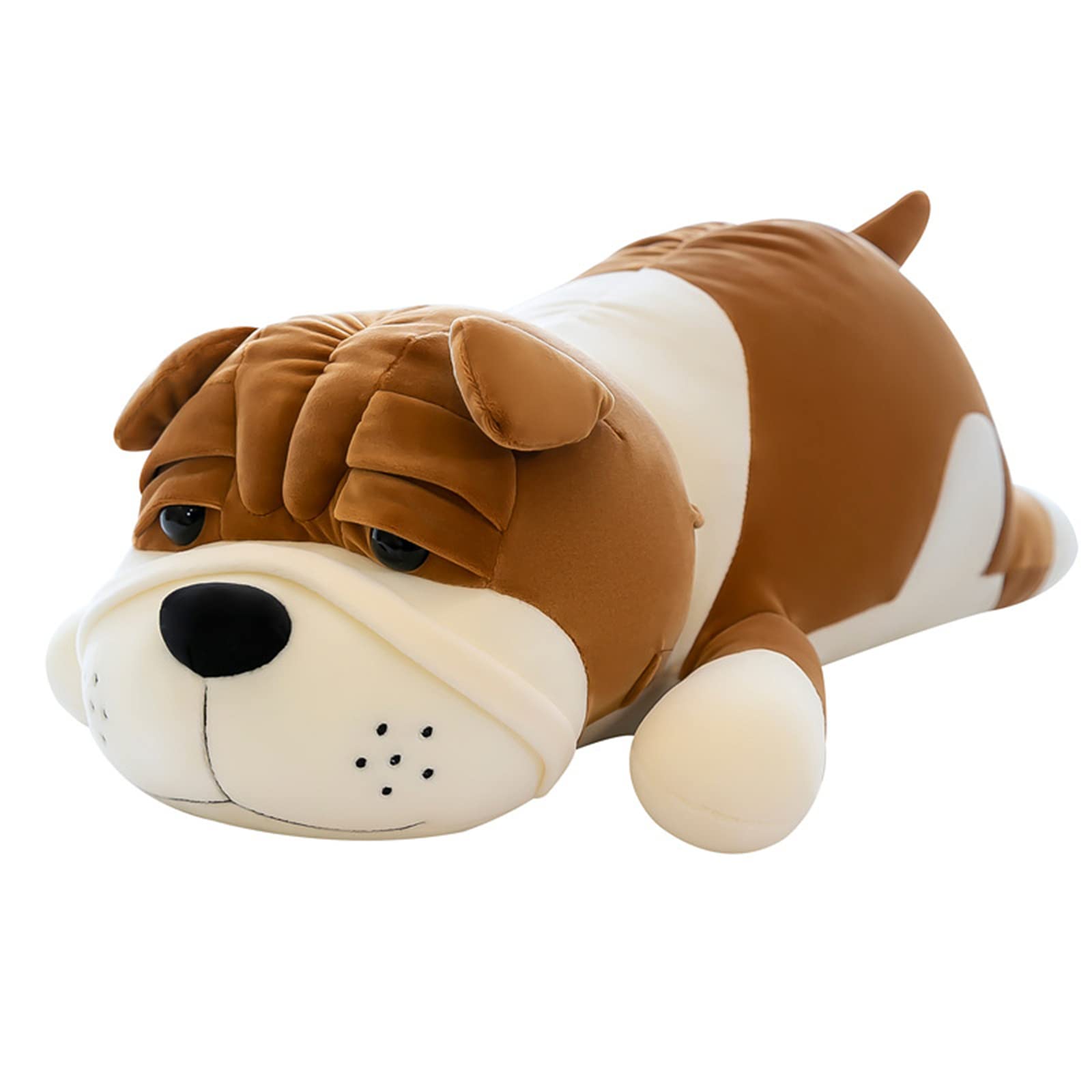 Plüschtiere, Hunde-Plüschkissen, großes Shar-Pei-Kuscheltier, süßes Welpen-Kuscheltierkissen(Brown,60CM)
