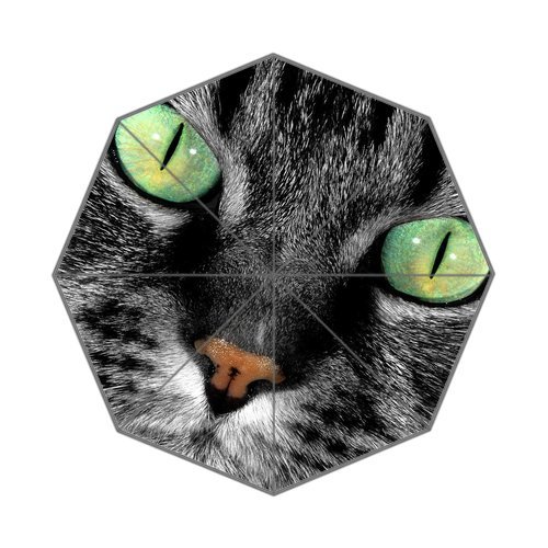 Authentic Kitten Series Cat Big Green Eyes Close Up Custom Easy Carry With Auto Foldable Rain / Sun Gifts Umbrella