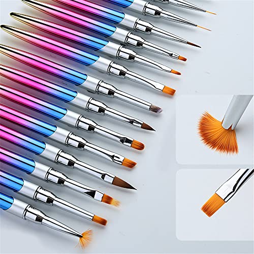 Brochas para uñas acrílicas para arte y aplicación miniatura 7