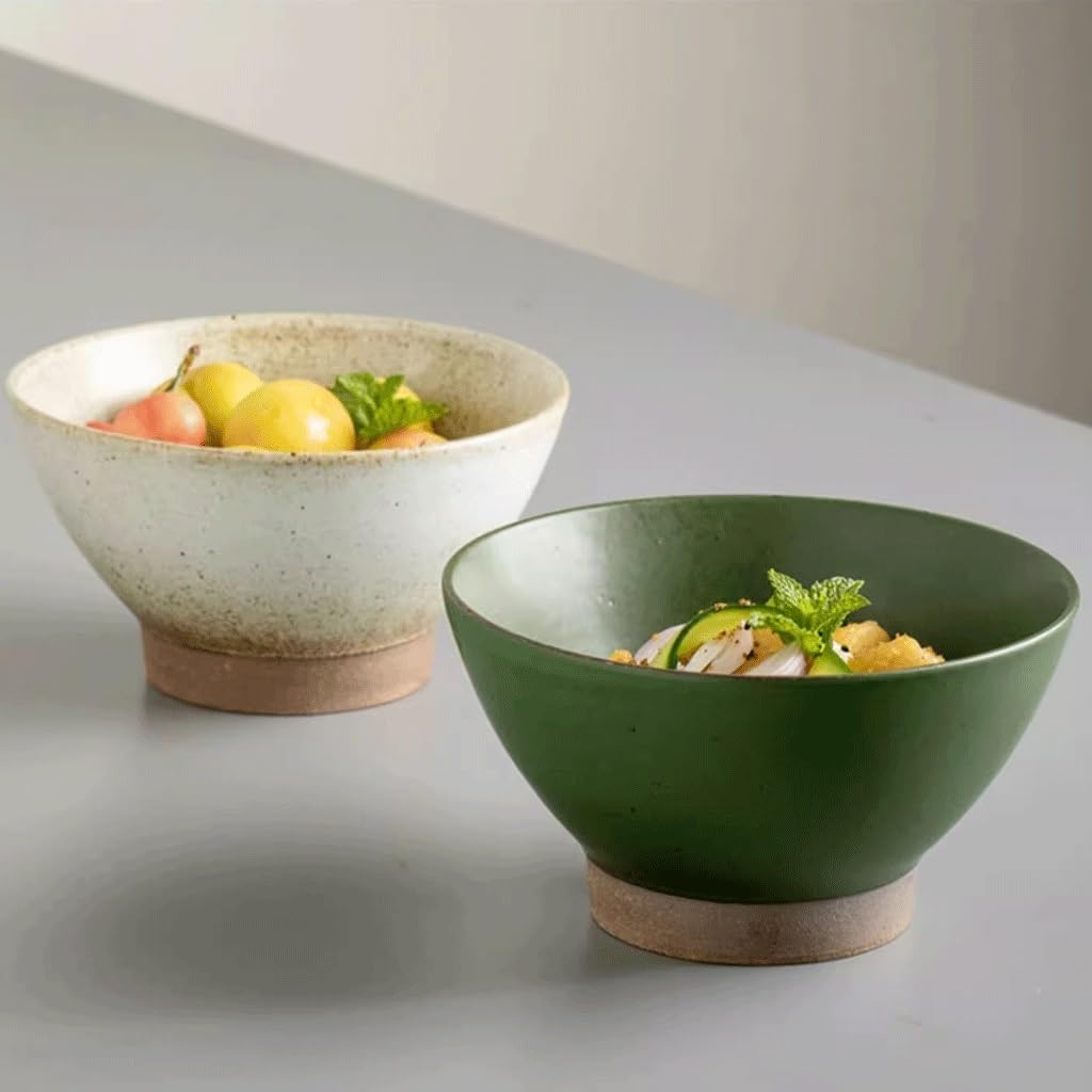 Tazón de Sopa Tazón Alto Tazón de cerámica para el hogar Tazón de Ramen Tazones Profundos(1-One Size)