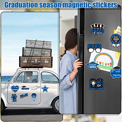 16 Pcs Graduation Magnets We Are So Proud Of You Graduation Refrigerator Magnets Class Of 2023 Graduation Done Magnets Stickers Grad Party Favors For School Office Refrigerator Laptops Locker (Blue) #TOP5