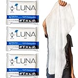 XL Wet Wipe Cleansing Body Wipes All Natural - 3 Pack Individual Pouches - Gentle & Unscented - No Rinse Bathing and Shower Wipe - Great for After Workout, Camping, Travel, Yoga, Gym