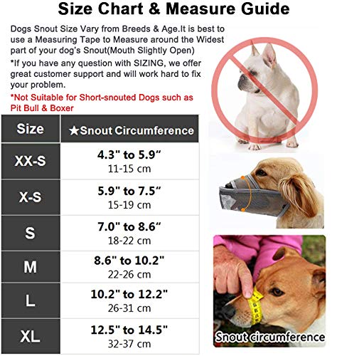 LUCKYPAW Nylon Dog Muzzle for Small Medium Large Dogs, Air Mesh Breathable and Drinkable Pet Muzzle for Anti-Biting Anti-Barking Licking (XXS, Pink)