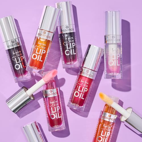 essence hydra kiss LIP OIL, Lipgloss, Nr. 05, Schwarz, feuchtigkeitsspendend, pflegend, mit Ölen, glänzend, vegan, ohne Parabene, ohne Mikroplastikpartikel, Nanopartikel frei, 1er Pack (4ml)