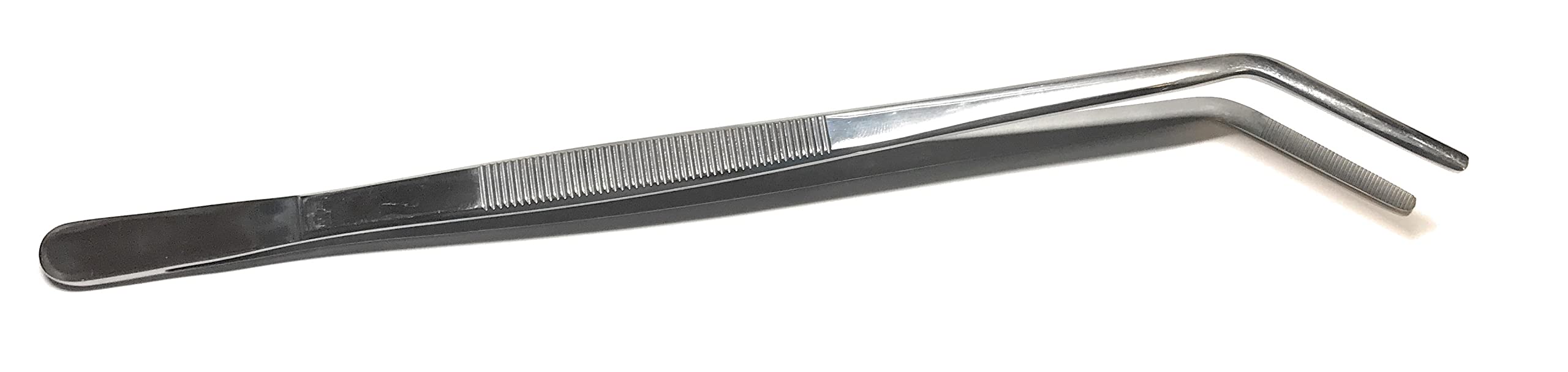 Toolspecific 12" Reptiles Feeding Forceps Tweezers Long Curved Bent Ends Aquarium BBQ Medical Grade Stainless Steel