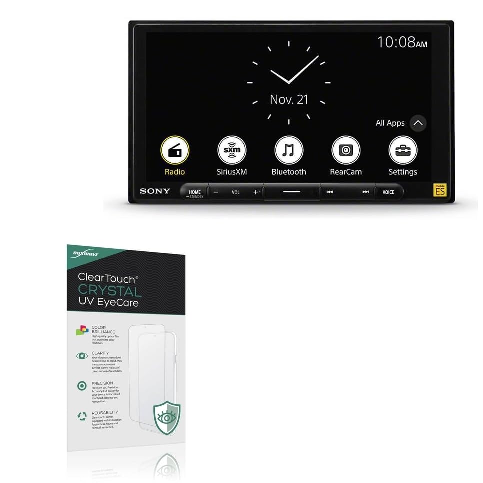 BoxWave Screen Protector Compatible With Sony XAV-9000ES - ClearTouch Crystal Anti-UV EyeCare (2-Pack), Filters out Harmful Blue Light Reduce Fatigue