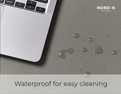 Nordik Leather Desk Mat Cable Organizer (Alaskan Gray 89 X 43 cm) Premium Extended Mouse Mat for Home Office Accessories - Non-Slip Vegan Leather Desk Pad Protector & Desk Blotter Pad - Image 6