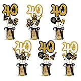 40th Birthday Party Centerpieces Black and Gold Themed Party Centerpieces Sticks Glitter Table Toppers Decorations Party Photo Booth Props Set of 24