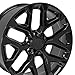 OE Wheels CV98B 22x9 Snowflake Wheels - Gloss Black 22 Inch Rims, 6x139.7 Wheels - Optional TPMS & 285/45R22 Tires and Rims Packages - Fits GM Trucks & SUVs (Single Rim)