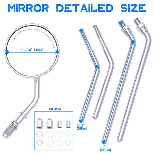 Image of DREAMIZER 8mm 10mm Universal Rear View Mirrors Chrome 3 inch Round Handlebar Side Mirrors for Cafe Racer Bobber Chopper Street Glide V Star XVS CB500 CB600 CB1000 CB1300
