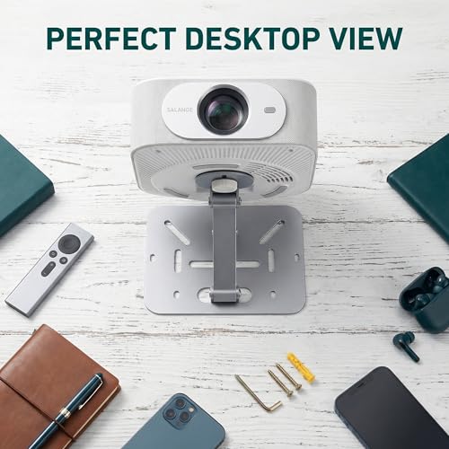 BXUUXA Beamer Ständer 180° Drehbar Projektorhalterung 10kg Tragkraft Projektorständer 3-in-1 Desktop/Wand/Decke Halterung mit 1/4 Zoll Universalschraube Beamer Halterung für Heimkino Büro (Silber)