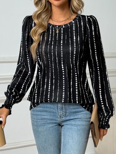 Image of AUTOMET Womens Long Sleeve Shirts Fall Blouses Tops Business Casual Outfits