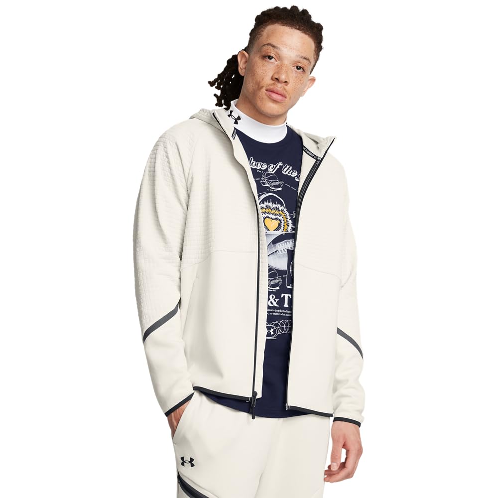 Under Armour Unstoppable Fleece Hoodie, White/Black, MD