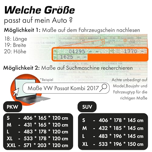 Upgrade4cars Autoabdeckung Outdoor Vollgarage | Auto Abdeckplane Komplett für alle Jahreszeiten | Autoplane Universal | Pkw Größe: M 431 * 165 * 120 cm