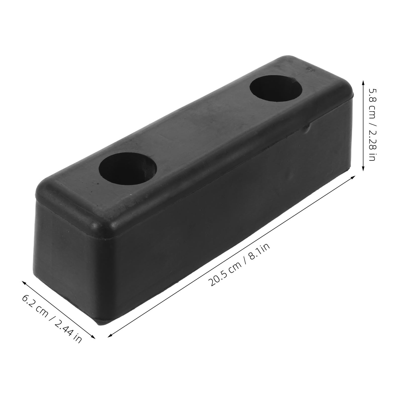 2 Pièces Bloc de Protection en Caoutchouc Noir