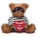 Bearington Lawless Lover Valentines Stuffed Animal Teddy Bear with Heart, 10 inches