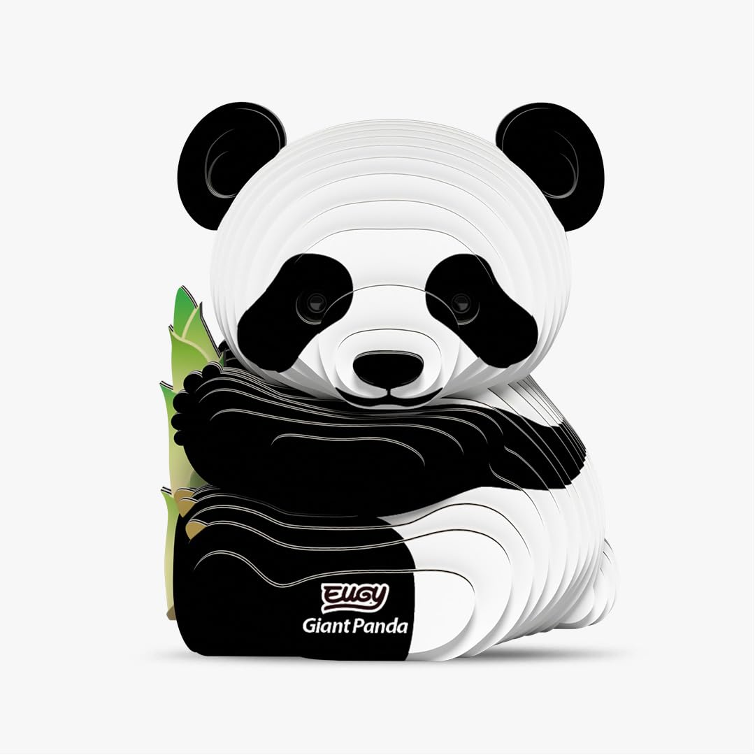 EUGY Giant Panda - 3D Puzzle No.142 - Creative Recycled Cardboard Toy - For Children from 6 Years and Adults to 99 Years - Educational and Environmentally Friendly Puzzle