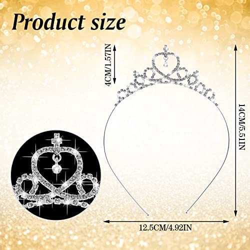 WLLHYF Silber Prinzessin Krone Kristall Schärpe Tiara Strass Stirnband Haarschmuck für Geburtstag Weihnachten Dekoration Frauen Mädchen Braut Hochzeit Haarbänder Schmuck (Silber)