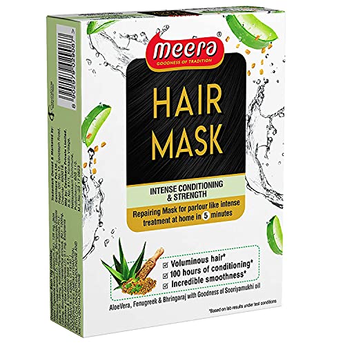 Metrol Meera Hair Mask with Aloe Vera, Fenugreek & Bringaraj - (for Intense Conditioning & Strength) 4 x 30 g, 120 g