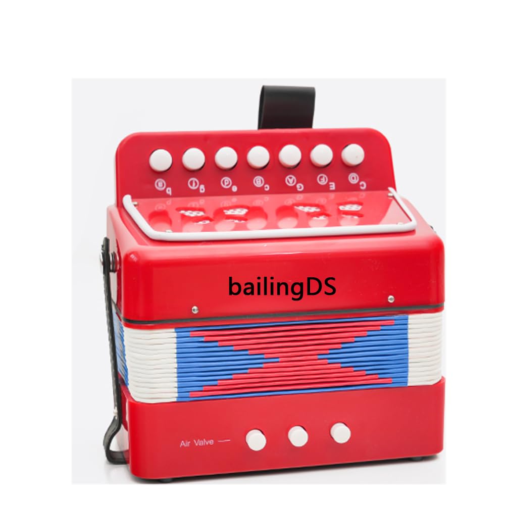 Fisarmonica, 8 tasti, 4 bassi, fisarmonica con cinghie, per principianti, fisarmonica educativa, regalo per strumenti musicali, strumento a fisarmonica per adulti. Dimensioni: 17 x 18 x 10 cm, peso: