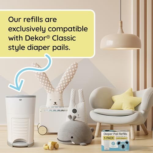 Image of Reli. Diaper Pail Refill Bags Compatible with Dekor Classic (10 Pack) | Diaper Trash Bags with Odor Control | Powder Scent | Strong Liners | Holds 4950 Diapers | Refill Replacement