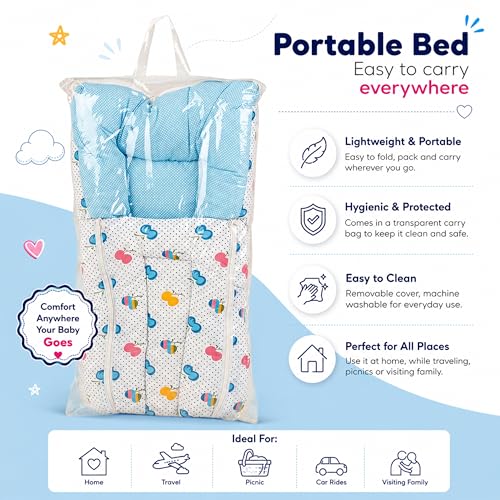 Image of Mommers Baby Sleeping Bag for Newborn Baby | Soft Baby Wrapper Cum Carry Nest with Head Support | Reversible & Lightweight Baby Bedding for 0-6 Months