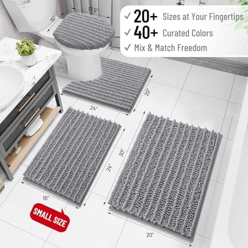Arotive Bathroom Rugs Mat 30x20, Soft Absorbent Chenille Shaggy Bath Mat - 1
