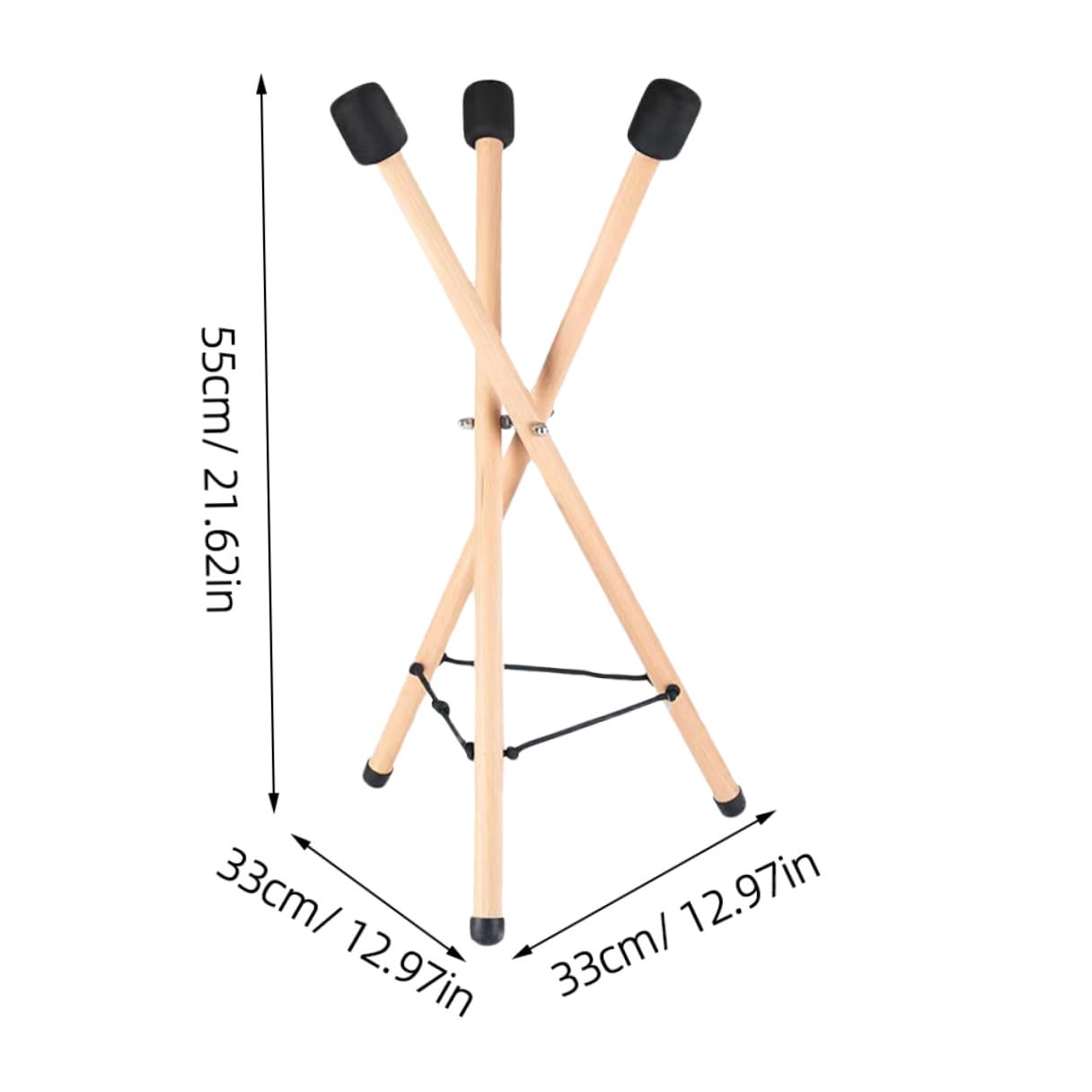Supporto per Handpan in Legno Struttura a Treppiede | Pieghevole e Antiscivolo, Supporto per Steel Drum, Scaffale a Tripode per Esposizione