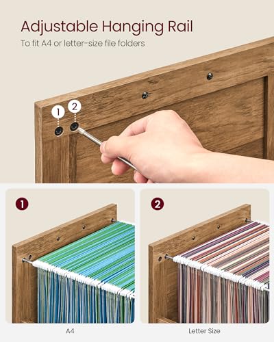image for VASAGLE File Cabinet, Filing Cabinet with 3 Drawers, Printer Stand, Fi