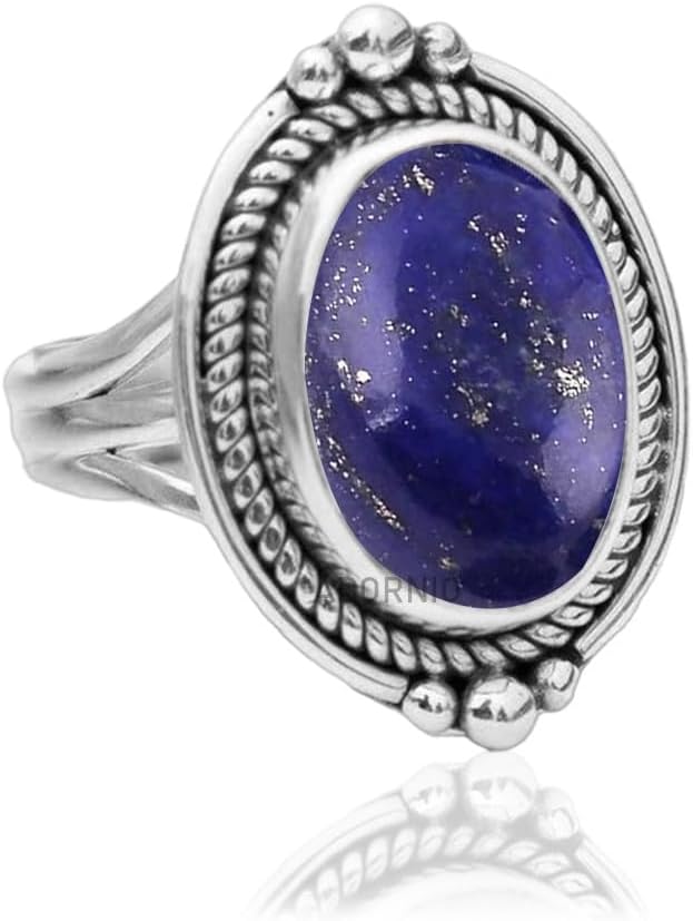 925 Sterling Silver Ring For Womens Natural Gemstone Ring Sterling Silver Bohemian Ring Bezel Set Gemstone Bohemian Ring