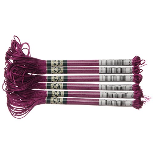 DMC サテン糸 刺繍糸 6束入 25番 8m #S550 パープル系 DMC1008F