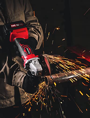 Avid Power 20V Cordless Angle Grinder W/4.0A Battery & Fast Charger Bundle With 20V Cordless Impact Wrench W/Max Torque 330 Ft Lbs (450N.m) #TOP2