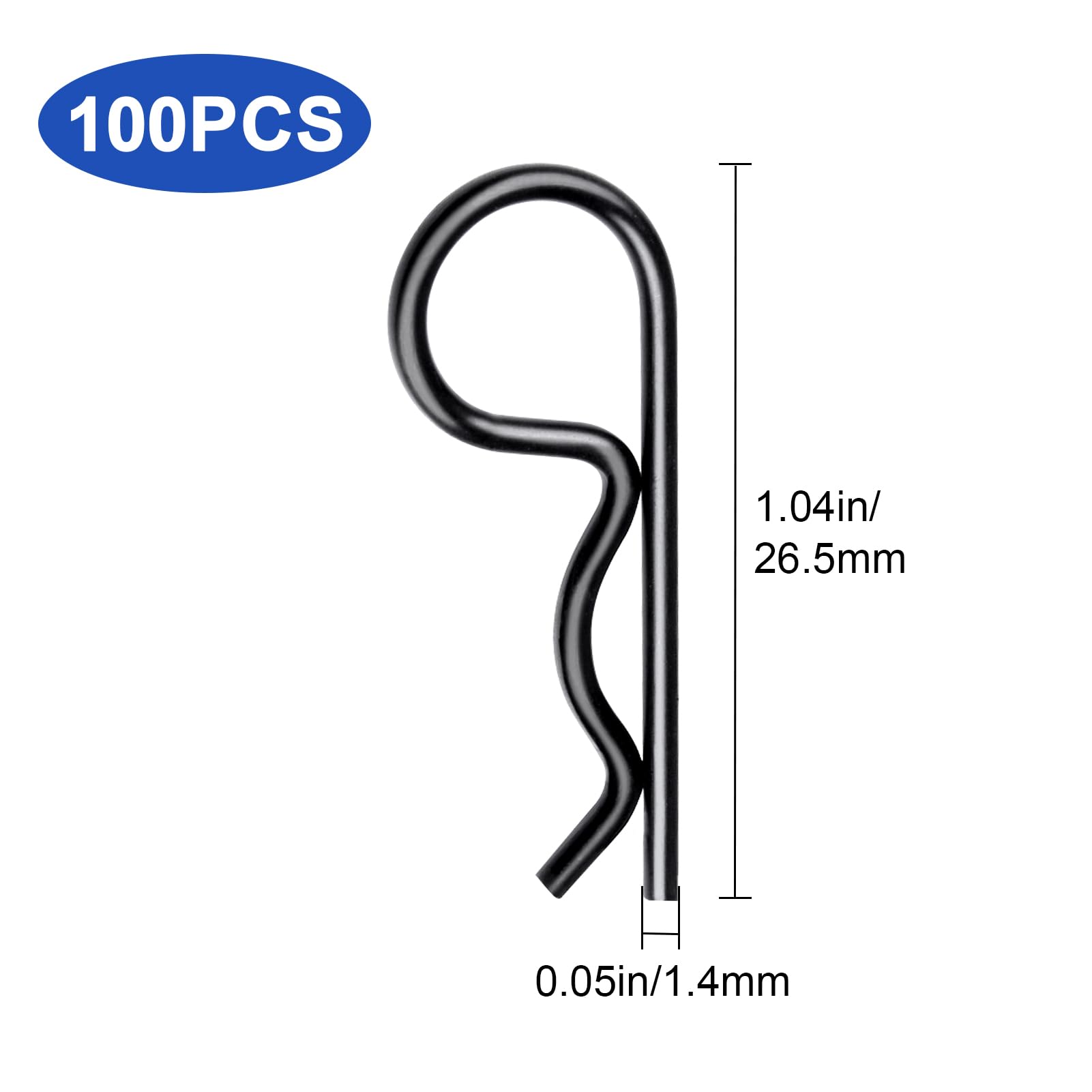 HobbyPark 100pcs Universal RC Car Body Clips Pins for Traxxas & All 1/10th Redcat HPI Himoto HSP Exceed Truck Buggy Shell Replacement Parts (Black)