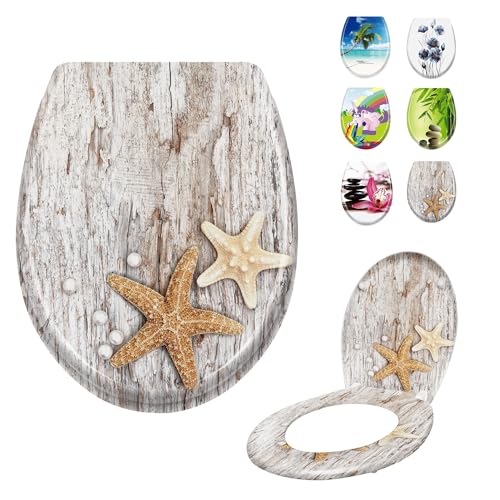 LARS360 Abattant WC 45 x 38 cm, avec système d'abaissement automatique, antistatique, antibactérien, amovible, facile à nettoyer, compatible avec la plupart...