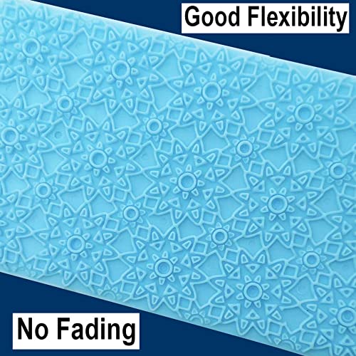 6 Pack Fondant Impression Mat Set Cake Decor Mold Set-Embossed Tree Bark/Flower/Cobblestone Texture Design Sugarcraft Decor Tool For Chocolate Cupcake Topper Wedding Cake #TOP4