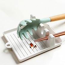 Descanso de Talheres Multifuncional, Apoio para Tampa de Panela, Organizador de Utensílios de Cozinha, Reduz Sujeira e Contaminação (Cinza)