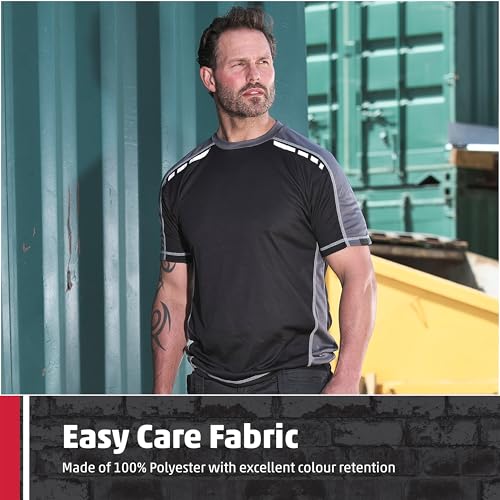 TuffStuff - Camiseta Elite - Camiseta para hombre - 170 g/m² - Ligera y transpirable - Ropa de trabajo para hombre - Camisetas lisas para hombre - Camisetas de trabajo, Negro, XXL