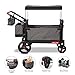 Foldable Wagon, Baby Stroller, Rolling Cart, Beach Cart, Outside Toys for Toddlers 1-3, Radio Flyer Atlas Stroller Wagon for Kids Ages 1+ Years, Gray