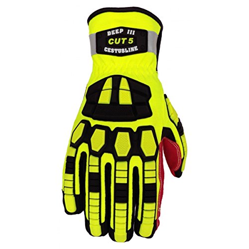 Cestus 3204 5 L 3204 Cut5 - L Extrication Glove, 2" Height, 5" Width, 8" Length, Fabric, Large, HI Vis (Pack of 1)