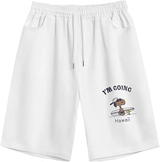 スヌーピー ハーフパンツ メンズ 半ズボン 大きい サイズ ゆったり ショートパンツ クロップドパンツ 5分丈 ショーツ スポーティー ジムウェア カジュアル 部屋着 夏服 快適 かっこいい 登山