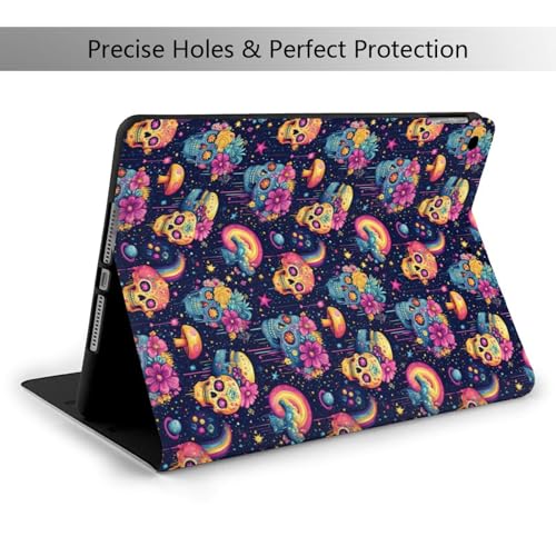 Étui iPad 10.2 compatible iPad 9e/8e/7e génération avec support folio crânes tropicaux - 2