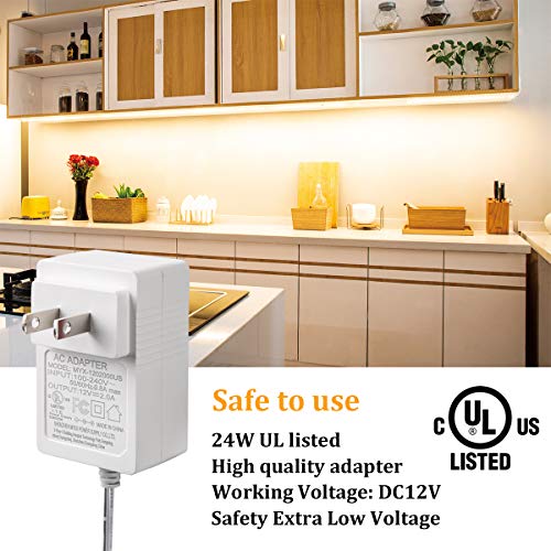 WOBANE Under LED Lighting kit, 6 PCS LED Strip Lights with Remote Control Dimmer and