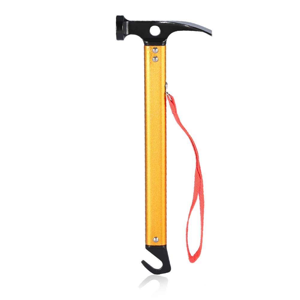 Keenso Camping Marteau, Marteau de Tente Marteau Maillet pour Piquets de Tente Peg Hammer Portable pour Camping, Bivouac Sports de Plein Air(Or)