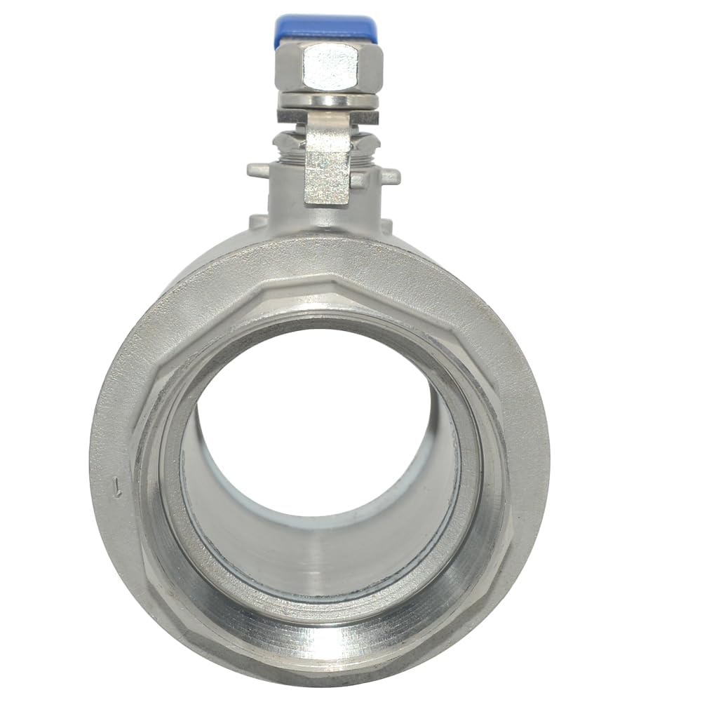 VARMHUS Válvula de bola NPT hembra de acero inoxidable 316 con mango de vinilo WOG1000 (3 pulgadas)