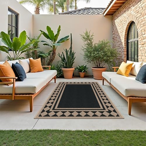 Tapete Decorativo Moderno 3x5 Pies Negro miniatura 7