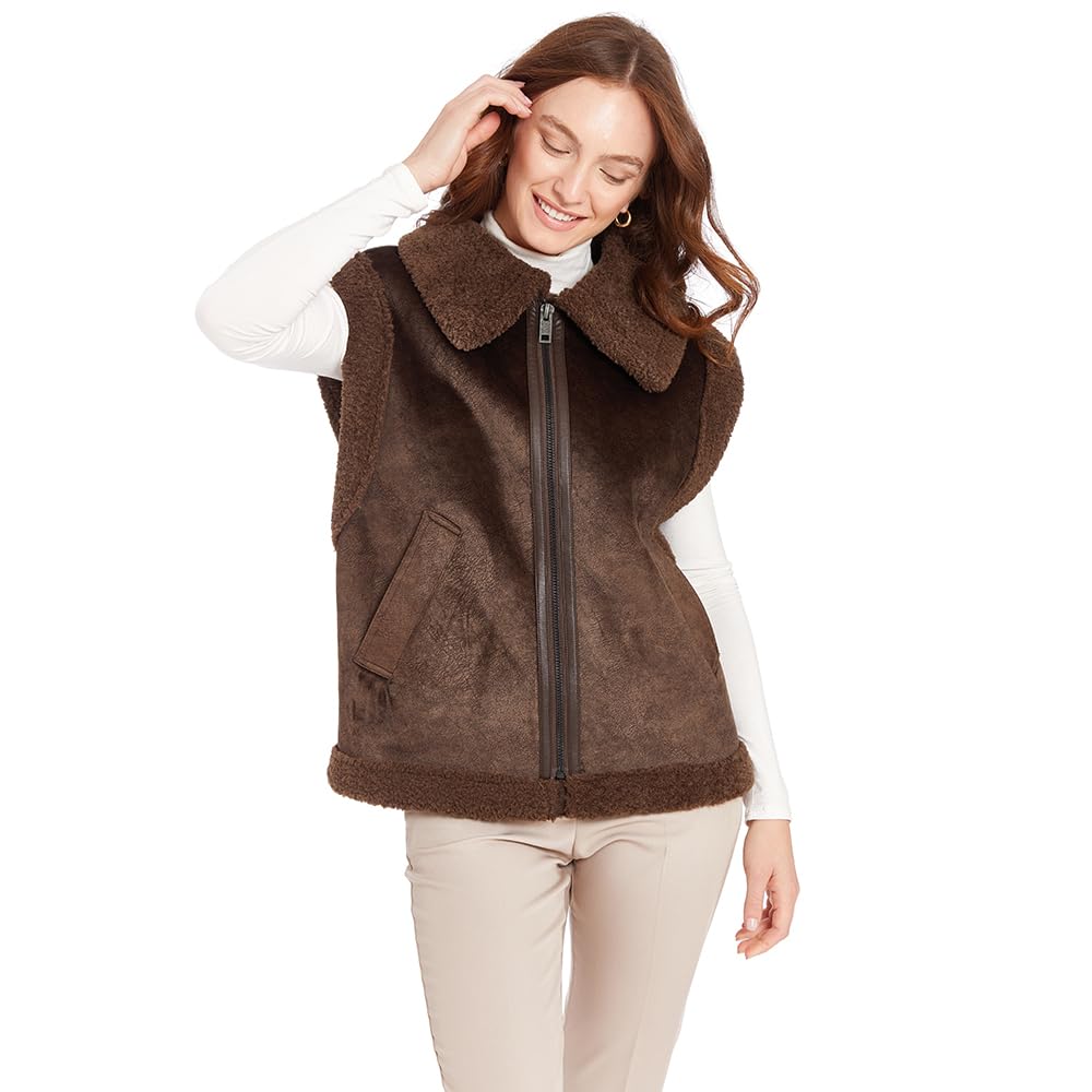 Frye Women's Zip Front Faux Suede Vest