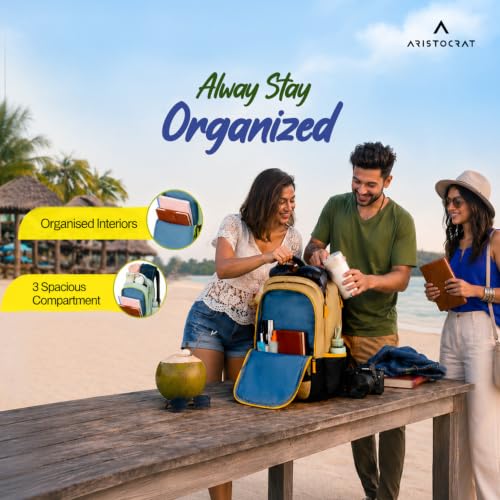 Image of Aristocrat Buzz Casual Backpack 30L | 3 Compartments with Quick-Access Front Pocket | Padded Shoulder Straps & Side Bottle Holders | Office & Travel Backpack for Men & Women