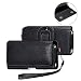 Produktbild DAYNEW für 5.5-6.0 Zoll Universal-PU-Leder Hüfttasche Handytasche Tasche Smartphone Gürtelclip Haken Schleife Geldbörse Tasche für iPhone Samsung Sony Huawei-Schwarz