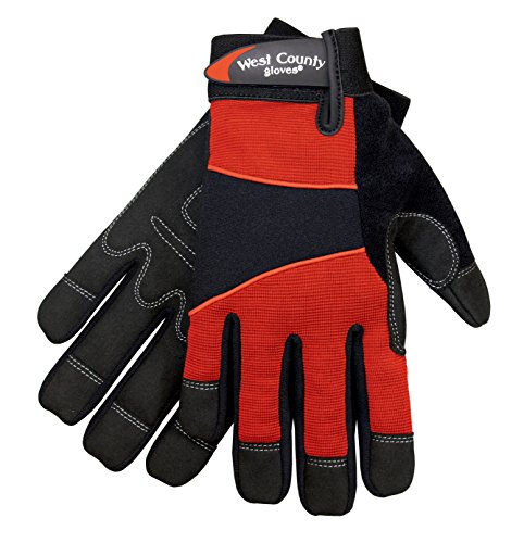 West County 012B/L - Guantes de trabajo para mujer, grandes, color baya, con respaldo de elastano en cuatro direcciones, puño ajustable West County 012B/L - Guantes de trabajo para mujer, grandes, color baya, con respaldo de elastano en cuatro direcciones, puño ajustable