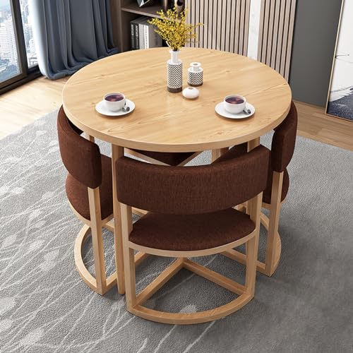 Juego de mesa de recepción de estilo nórdico marrón para oficina y hogar, pequeño balcón de ocio y muebles de comedor, ideal para negociaciones y uso en discotecas